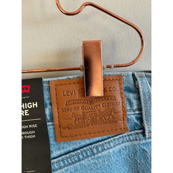 Levi's Premium 702 Mens High Flare Jeans Ultra High Rise Slim Fit Denim Sz 34x32 - Picture 4 of 12